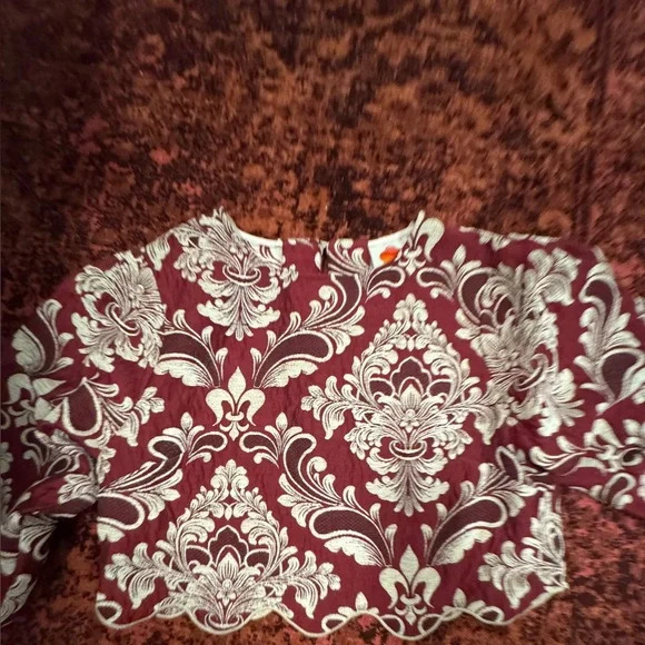 Farm Rio Bicolor Jacquard Waves Long Sleeve Top - Picture 7 of 9